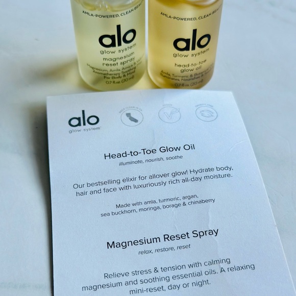 NEW Alo Yoga Glow Oil & Magnesium Spray Mini Duo - Picture 5 of 5